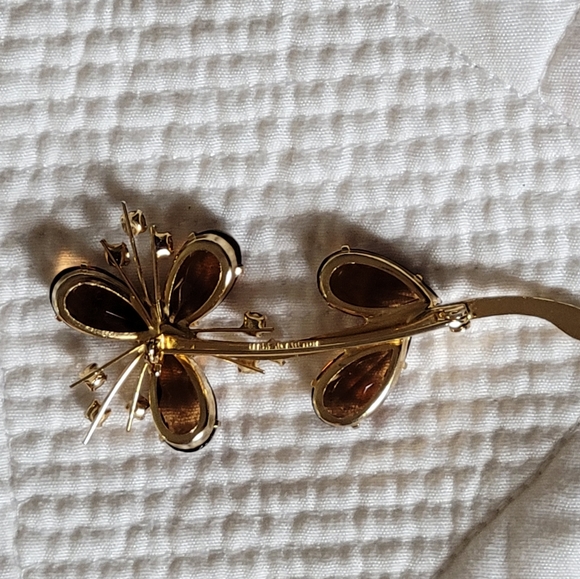 MADE IN AUSTRIA, SMOKY QUARTZ, AND RHINESTONE BROOCH - Picture 8 of 10